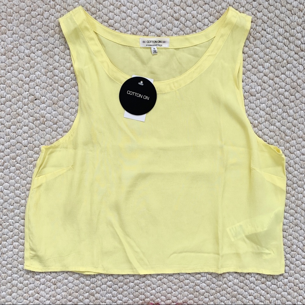 Cotton On yellow tank top M
